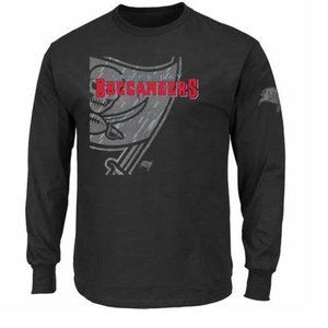 Majestic Tampa Bay Buccaneers Big & Tall Reflective L/S T-Shirt, Black